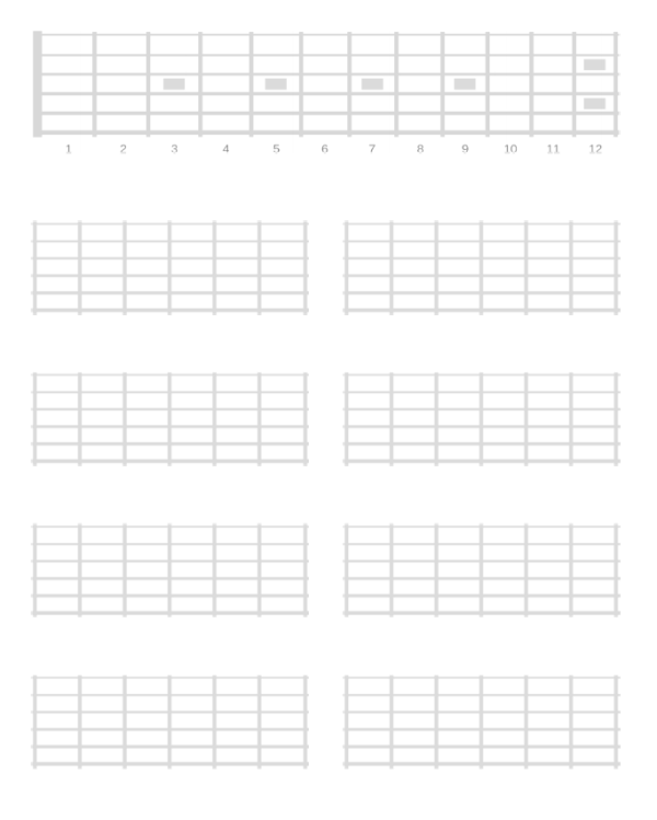 Printable Blank Fretboard Diagrams Right and Left Handed